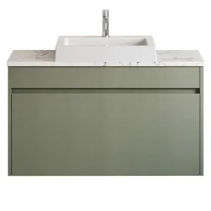 Alpine Vanity 900mm Centre WG Basin SilkSurface AC Top Wall hung, Olive Satin by Timberline, a Vanities for sale on Style Sourcebook
