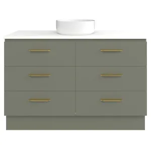 Ashton Vanity 1200mm Centre WG Basin SilkSurface AC Top Floor standing, Olive Satin by Timberline, a Vanities for sale on Style Sourcebook