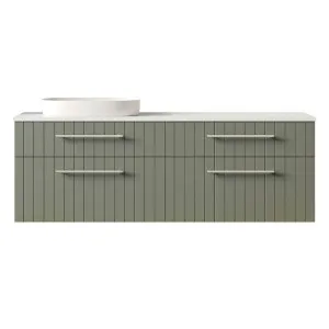 Arizona Vanity 1500mm Left WG Basin SilkSurface AC Top Wall hung, Olive Satin by Timberline, a Vanities for sale on Style Sourcebook