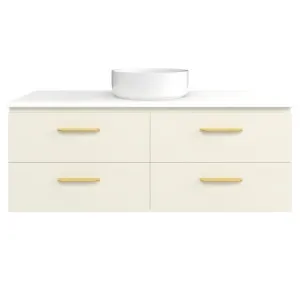 Ashton Vanity 1200mm Centre WG Basin SilkSurface AC Top Wall hung, Grey Beige Satin by Timberline, a Vanities for sale on Style Sourcebook
