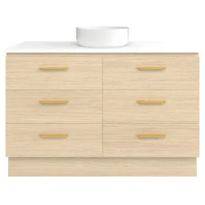 Ashton Vanity 1200mm Centre WG Basin SilkSurface AC Top Floor standing, Silk Primavera Oak by Timberline, a Vanities for sale on Style Sourcebook