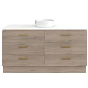 Ashton Vanity 1500mm Centre WG Basin SilkSurface AC Top Floor standing, Cannolo Cremona Oak by Timberline, a Vanities for sale on Style Sourcebook
