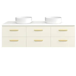 Ashton Vanity 1500mm Double WG Basins SilkSurface AC Top Wall hung, Grey Beige Satin by Timberline, a Vanities for sale on Style Sourcebook