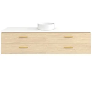 Ashton Vanity 1800mm Centre WG Basin SilkSurface AC Top Wall hung, Silk Primavera Oak by Timberline, a Vanities for sale on Style Sourcebook