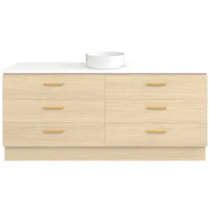 Ashton Vanity 1800mm Centre WG Basin SilkSurface AC Top Floor standing, Silk Primavera Oak by Timberline, a Vanities for sale on Style Sourcebook