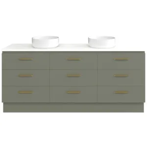Ashton Vanity 1800mm Double WG Basins SilkSurface AC Top Floor standing, Olive Satin by Timberline, a Vanities for sale on Style Sourcebook