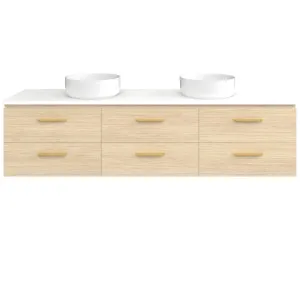 Ashton Vanity 1800mm Double WG Basins SilkSurface AC Top Wall hung, Silk Primavera Oak by Timberline, a Vanities for sale on Style Sourcebook