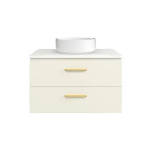 Ashton Vanity 750mm Centre WG Basin SilkSurface AC Top Wall hung, Grey Beige Satin by Timberline, a Vanities for sale on Style Sourcebook