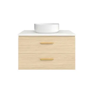 Ashton Vanity 750mm Centre WG Basin SilkSurface AC Top Wall hung, Silk Primavera Oak by Timberline, a Vanities for sale on Style Sourcebook