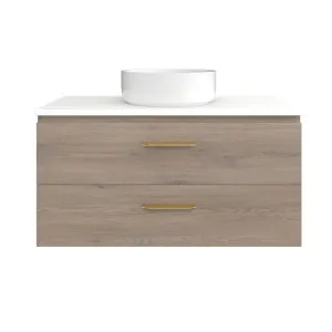 Ashton Vanity 900mm Centre WG Basin SilkSurface AC Top Wall hung, Cannolo Cremona Oak by Timberline, a Vanities for sale on Style Sourcebook