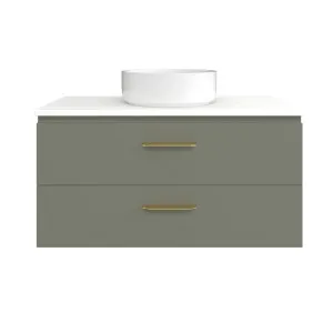 Ashton Vanity 900mm Centre WG Basin SilkSurface AC Top Wall hung, Olive Satin by Timberline, a Vanities for sale on Style Sourcebook