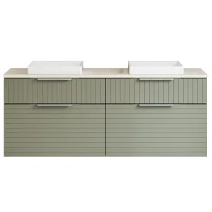 Clare Vanity 1500mm Double WG Basins SilkSurface AC Top Wall hung, Olive Satin by Timberline, a Vanities for sale on Style Sourcebook