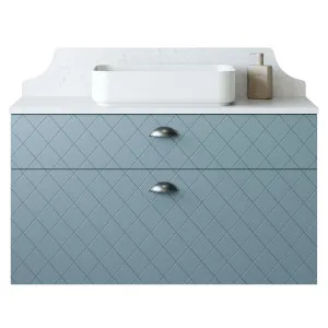 Clare Vanity 1050mm Centre WG Basin SilkSurface AC Top Wall hung, Upgraded, Saxby Blue Satin by Timberline, a Vanities for sale on Style Sourcebook