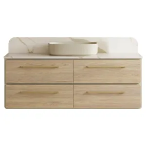 Colby Vanity 1500mm Centre Basin SilkSurface AC Top Wall hung, Upgraded, Hog Bristle® Half Satin and Light Walnut by Timberline, a Vanities for sale on Style Sourcebook
