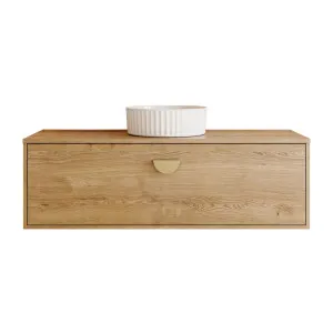 Delaware Vanity 1200mm Centre Bowl 18mm Laminate Top Wall hung, Planked Urban Oak by Timberline, a Vanities for sale on Style Sourcebook