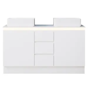 Dakota Vanity 1500mm Double WG Basins SilkSurface AC Top Floor standing, Upgraded, White Satin by Timberline, a Vanities for sale on Style Sourcebook