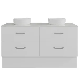 Henley Vanity 1500mm Double WG Basins SilkSurface AC Top Floor standing, White Satin by Timberline, a Vanities for sale on Style Sourcebook