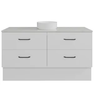 Henley Vanity 1500mm Centre WG Basin SilkSurface AC Top Floor standing, White Satin by Timberline, a Vanities for sale on Style Sourcebook