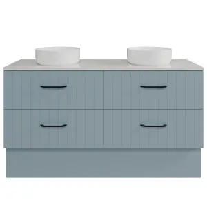 Henley Vanity 1500mm Double WG Basins SilkSurface AC Top Floor standing, Saxby Blue Satin by Timberline, a Vanities for sale on Style Sourcebook