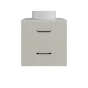 Henley Vanity 600mm Centre WG Basin SilkSurface AC Top Wall hung, Grey Beige Satin by Timberline, a Vanities for sale on Style Sourcebook