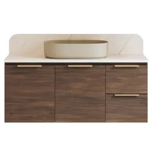 Hunter Vanity 1200mm Centre WG Basin SilkSurface AC Top Wall hung, Aged Walnut by Timberline, a Vanities for sale on Style Sourcebook