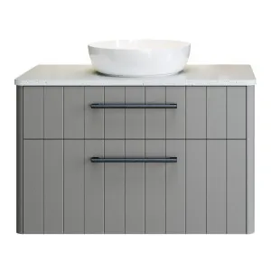 Huron Vanity 900mm Centre WG Basin SilkSurface AC Top Wall hung, Dark Grey Satin by Timberline, a Vanities for sale on Style Sourcebook