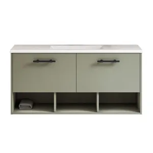 Kansas Vanity 1200mm Centre Bowl Regal Top Wall hung, Olive Satin by Timberline, a Vanities for sale on Style Sourcebook