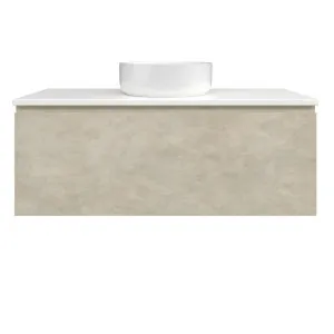 Kingsley Vanity 1050mm Centre Bowl SilkSurface WG AC Top Wall hung, Almond Granada by Timberline, a Vanities for sale on Style Sourcebook