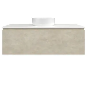 Kingsley Vanity 1200mm Centre Bowl SilkSurface WG AC Top Wall hung, Almond Granada by Timberline, a Vanities for sale on Style Sourcebook