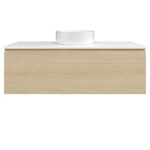 Kingsley Vanity 1200mm Centre Bowl SilkSurface WG AC Top Wall hung, Silk Primavera Oak by Timberline, a Vanities for sale on Style Sourcebook