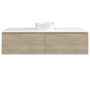 Kingsley Vanity 1500mm Centre Bowl SilkSurface WG AC Top Wall hung, Cotta Cremona Oak by Timberline, a Vanities for sale on Style Sourcebook