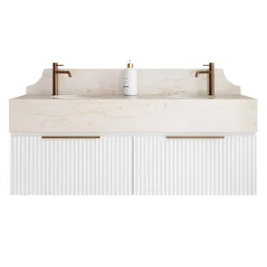 Kingsley Vanity 1500mm Double Bowl Box WG UC Top Wall hung, Upgraded, White Satin by Timberline, a Vanities for sale on Style Sourcebook