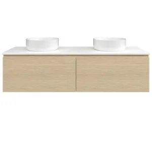 Kingsley Vanity 1500mm Double Bowl SilkSurface WG AC Top Wall hung, Silk Primavera Oak by Timberline, a Vanities for sale on Style Sourcebook