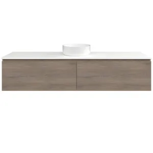 Kingsley Vanity 1800mm Centre Bowl SilkSurface WG AC Top Wall hung, Cannolo Cremona Oak by Timberline, a Vanities for sale on Style Sourcebook