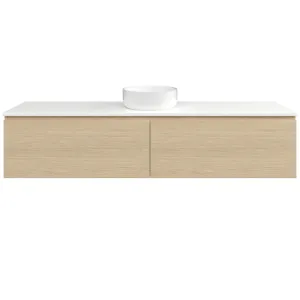 Kingsley Vanity 1800mm Centre Bowl SilkSurface WG AC Top Wall hung, Silk Primavera Oak by Timberline, a Vanities for sale on Style Sourcebook