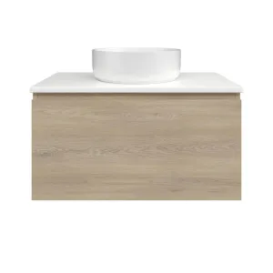 Kingsley Vanity 750mm Centre Bowl SilkSurface WG AC Top Wall hung, Cotta Cremona Oak by Timberline, a Vanities for sale on Style Sourcebook