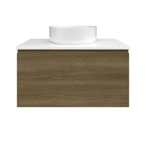 Kingsley Vanity 750mm Centre Bowl SilkSurface WG AC Top Wall hung, Smoked Kala Ash by Timberline, a Vanities for sale on Style Sourcebook