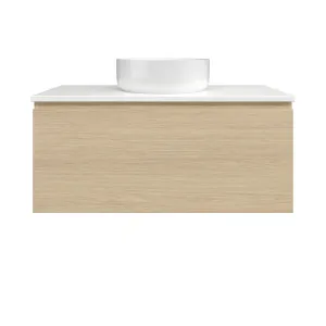 Kingsley Vanity 900mm Centre Bowl SilkSurface WG AC Top Wall hung, Silk Primavera Oak by Timberline, a Vanities for sale on Style Sourcebook