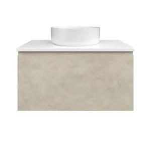 Kingsley Vanity 750mm Centre Bowl SilkSurface WG AC Top Wall hung, Almond Granada by Timberline, a Vanities for sale on Style Sourcebook