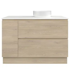Marshall Vanity 1200mm Right WG Basin SilkSurface AC Top Floor standing, Cotta Cremona Oak by Timberline, a Vanities for sale on Style Sourcebook
