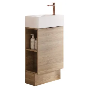 Lottie Vanity 480mm Right Bowl Liberty Top Floor standing, Light Walnut by Timberline, a Vanities for sale on Style Sourcebook