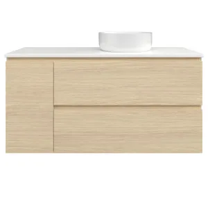 Marshall Vanity 1200mm Right WG Basin SilkSurface AC Top Wall hung, Silk Primavera Oak by Timberline, a Vanities for sale on Style Sourcebook