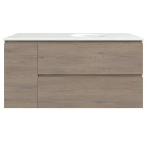 Marshall Vanity 1200mm Right WG Basin SilkSurface UC Top Wall hung, Cannolo Cremona Oak by Timberline, a Vanities for sale on Style Sourcebook
