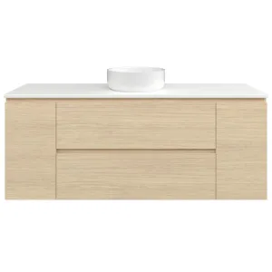 Marshall Vanity 1500mm Centre WG Basin SilkSurface AC Top Wall hung, Silk Primavera Oak by Timberline, a Vanities for sale on Style Sourcebook