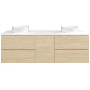 Marshall Vanity 1800mm Double WG Basins SilkSurface AC Top Wall hung, Silk Primavera Oak by Timberline, a Vanities for sale on Style Sourcebook