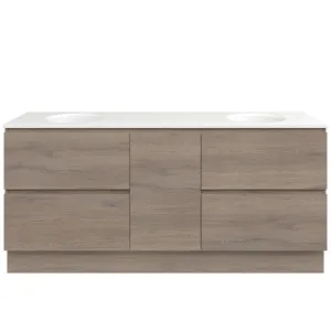 Marshall Vanity 1800mm Double WG Basins SilkSurface UC Top Floor standing, Cannolo Cremona Oak by Timberline, a Vanities for sale on Style Sourcebook