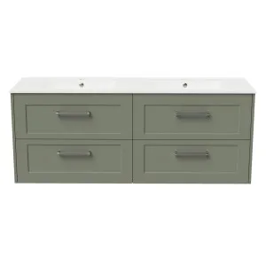 McLaren Vanity 1500mm Double Bowl Alpha Top Wall hung, Olive Satin by Timberline, a Vanities for sale on Style Sourcebook