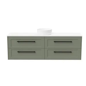 McLaren Vanity 1800mm Centre WG Basin SilkSurface AC Top Wall hung, Olive Satin by Timberline, a Vanities for sale on Style Sourcebook