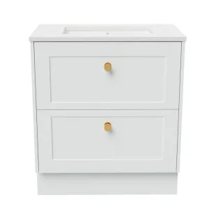 McLaren Vanity 750mm Centre WG Basin SilkSurface UC Top Floor standing, Light Grey Satin by Timberline, a Vanities for sale on Style Sourcebook