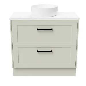McLaren Vanity 900mm Centre WG Basin SilkSurface AC Top Floor standing, Light Pistachio Satin by Timberline, a Vanities for sale on Style Sourcebook